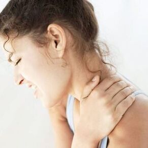 Severe pain in cervical column osteochondrosis